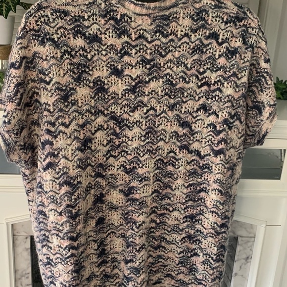 Motherhood maternity cardigan cozy pink blue oversized short sleeve sweater OS - Picture 3 of 7